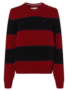 Tommy Hilfiger - Sweter damski, niebieski|czerwony - Swetry damskie - miniaturka - grafika 1