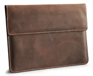 Etui do tabletów - LURESKO CLAYER XL2 GKL Skórzane etui na iPad Pro 11 / 10.9 / Air 4/5 / Surface Go 1/2/3/4 ; tablet 249 x 181 x 9mm (brązowy vintage , biała nić) - miniaturka - grafika 1