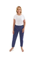 Piżamy damskie - DŁUGIE SPODNIE DAMSKIE 3XL GRANATOWE Z KIESZENIAMI DO SZPITALA SANATORIUM BAWEŁNIANE - miniaturka - grafika 1