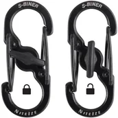 Sprzęt wspinaczkowy - Nite-ize NiteIze podwójny karabińczyk ze stali nierdzewnej S-Biner MicroLock (2 sztuki), czarny 9001233 - miniaturka - grafika 1