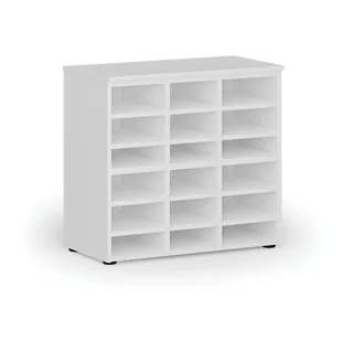 Regał sortujący PRIMO WHITE, 800 x 420 x 740 mm, 18 przegród, biały - Inne meble biurowe - miniaturka - grafika 1
