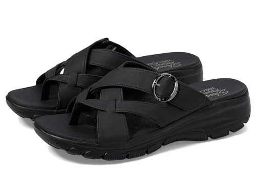 Skechers Klapki damskie Easy Going-Sundown, Czarny/czarny, 7