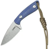 Noże - Kubey Bloom Nóż z Ostrzem Stałym Niebieska Rękojeść Micarta 2,60" Ostrze Beadblast 14C28N KU411B - miniaturka - grafika 1