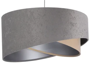 Szaro srebrna lampa wisząca z abażurem 3X EX987 W8-R01 - Lampy sufitowe - miniaturka - grafika 1