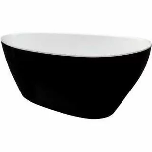 Besco Goya XS wanna wolnostojąca 142x62 cm czarny mat/biały połysk/chrom #WMMC-140G - Wanny - miniaturka - grafika 2