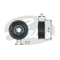 Rolki i napinacze - rolka kierunkowa / prowadząca, pasek klinowy zębaty Gates T36420 - miniaturka - grafika 1