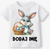 Koszulki dla dziewczynek - Koszulka dla DZIECKA Z IMIENIEM na Wielkanoc - ZAJĄCZEK55-1-36 - miniaturka - grafika 1