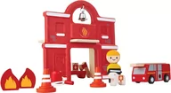 Figurki dla dzieci - Plan Toys STRAŻ POŻARNA zestaw drewnianych figurek PT 6619 - miniaturka - grafika 1