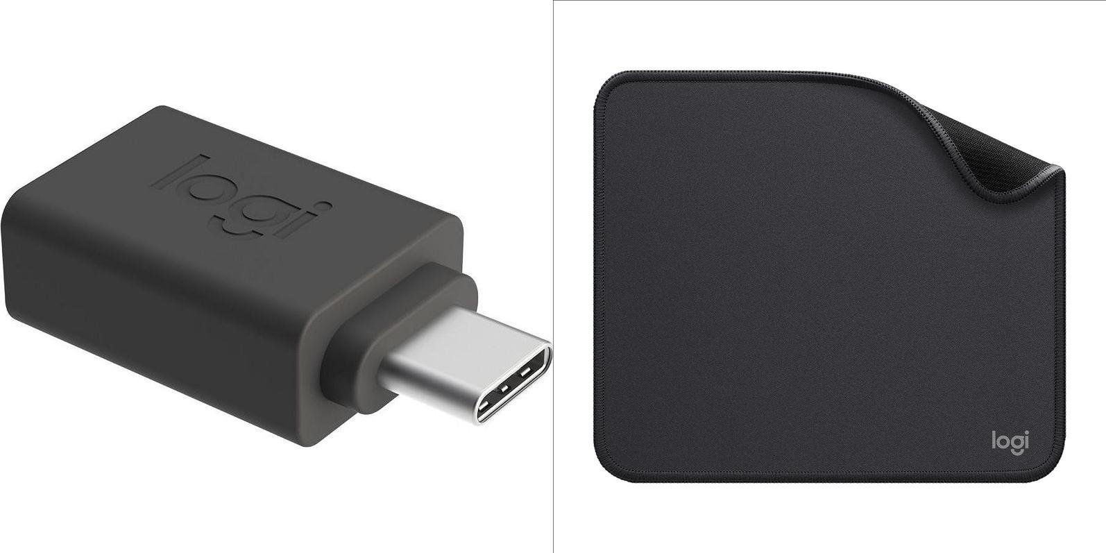 Adapter USB Logitech USB-C - USB Czarny 956-000005 + Studio Series - GRAPHITE 956-000049