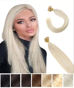 20 pasm włosy naturalne doczepiane 42 cm 16 gramów  keratyna - Ozdoby do włosów - miniaturka - grafika 1