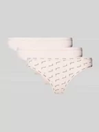 Majtki damskie - Stringi z nadrukiem z logo w zestawie 3 szt. - miniaturka - grafika 1