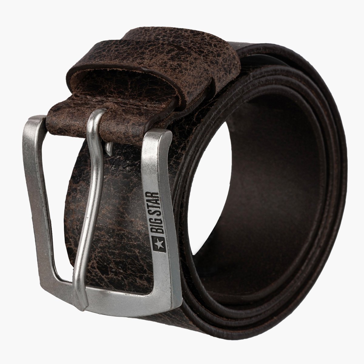 Pasek Męski BIG STAR Skórzany Pas Do Spodni Brązowy MM675011 Brązowy 95
