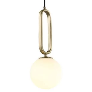 COPEL LAMPA wisząca CGEMKULA COPEL szklana OPRAWA kula ZWIS metalowa ramka frame mondo condi mosiądz polerowany biała CGEMKULA - Lampy sufitowe - miniaturka - grafika 1