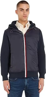 Tommy Hilfiger Męska bluza z kapturem Clean Mix Media, zamek błyskawiczny, pustynne niebo, XL, Pustynne niebo, XL - Bluzy męskie - miniaturka - grafika 1