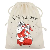 Ozdoby bożonarodzeniowe - ŚWIĄTECZNY WOREK PREZENTOWY POD CHOINKE NA GWIAZDKĘ MIKOŁAJKI ŚWIĘTA MIKOŁAJ - miniaturka - grafika 1