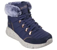 Śniegowce damskie - Skechers Damskie Buty Zimowe Pikowane Bobs B Flex granatowe futerko 36 EU - miniaturka - grafika 1
