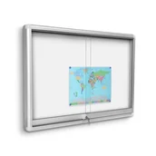 Gabloty - Gablota ogłoszeniowa z drzwiami przesuwnymi magnetyczna, korkowa lub tekstylna - miniaturka - grafika 1