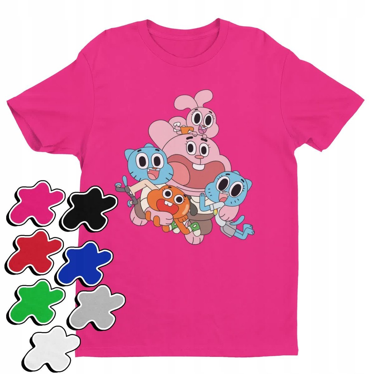 Koszulka T-Shirt Dziecięca Z Nadrukiem Gumball Darwin Różne -L 146-152