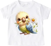 Koszulki dla dziewczynek - dziecięca koszulka z ptaszkiem dla dziecka C215 - miniaturka - grafika 1