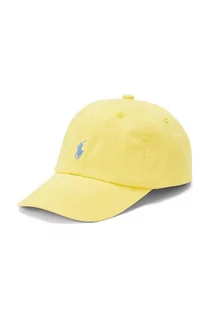 Czapki dla dzieci - Polo Ralph Lauren czapka z daszkiem bawełniana dziecięca kolor żółty gładka - grafika 1