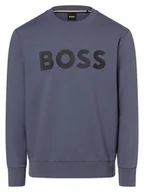 Bluzy męskie - BOSS Bluza męska - Soleri 02 Mężczyźni Bawełna niebieski nadruk, L - miniaturka - grafika 1