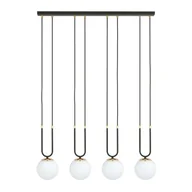 Lampy sufitowe - Lampa wisząca Glam czarno-biała-złota 4xE14x10W wym: 115 x 92 x 15 cm szkło Emibig - miniaturka - grafika 1