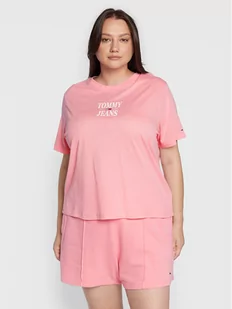 Tommy Jeans Curve T-Shirt Essential DW0DW12996 Różowy Regular Fit - Koszulki i topy damskie - miniaturka - grafika 1
