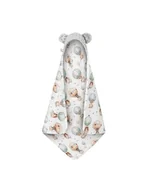 Koce i narzuty dla dzieci - Bonjour Cherie Kocyk bambusowy do fotelika samochodowego 90/90 Pieski minky Glacier gray - miniaturka - grafika 1