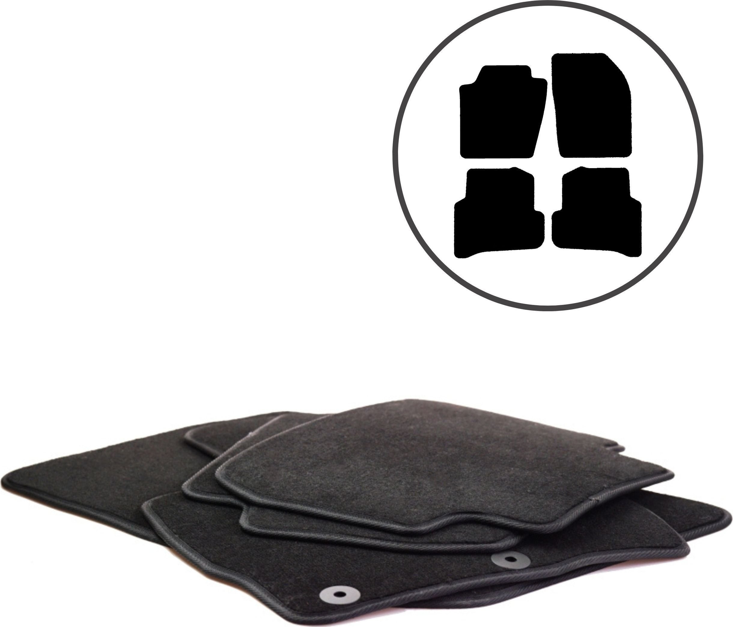 Dikel Dywaniki samochodowe welurowe 4szt Skoda Fabia III