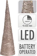 Oświetlenie świąteczne - Choinka świąteczna rattanowa 30 LED w kolorze metalicznym złocie dekoracyjna 60 cm na baterie - miniaturka - grafika 1