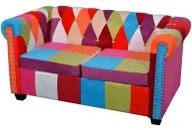 Sofy i kanapy - Patchwork sofa chesterfield dwuosobowa F2-H19 - miniaturka - grafika 1