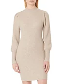 Sukienki - ONLY Damska sukienka ONLKATIA L/S KNT NOOS Dress, Mocha Meringue/szczegóły: W. Melange, XL - miniaturka - grafika 1