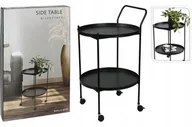 Ławy i stoliki kawowe - Metalowy stolik 2 poziomy 65 cm czarny - miniaturka - grafika 1
