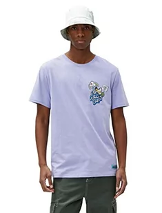Koton Męski t-shirt Bugs Bunny Oversized Back Printed Licensed, fioletowy (353), L - Koszulki męskie - miniaturka - grafika 1
