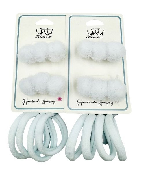 Gumki do włosów z kokardką i cyrkoniami, zestaw .