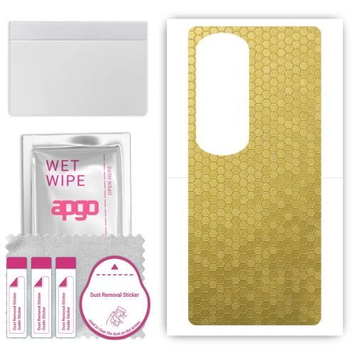 folia naklejka skórka strukturalna na TYŁ do Honor 80 Pro - Plaster Miodu Złoty - apgo SKINS