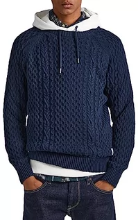 Swetry męskie - Pepe Jeans Sweter męski Sly, Niebieski (Dulwich), L - grafika 1