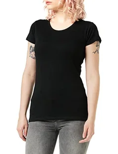 Build Your Brand Damski T-Shirt Ladies Merch Tee, Basic Top dla kobiet dostępny w kolorze czarnym lub białym, rozmiary XS - 5XL, czarny, XXL - Koszulki i topy damskie - miniaturka - grafika 1