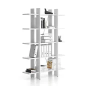 Regały biurowe - Regał biurowy wysoki krótki SOLID, 1250 x 400 x 1825 mm, biały - miniaturka - grafika 1