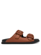 Klapki i japonki damskie - BOSS Klapki 50542329 Brązowy - miniaturka - grafika 1