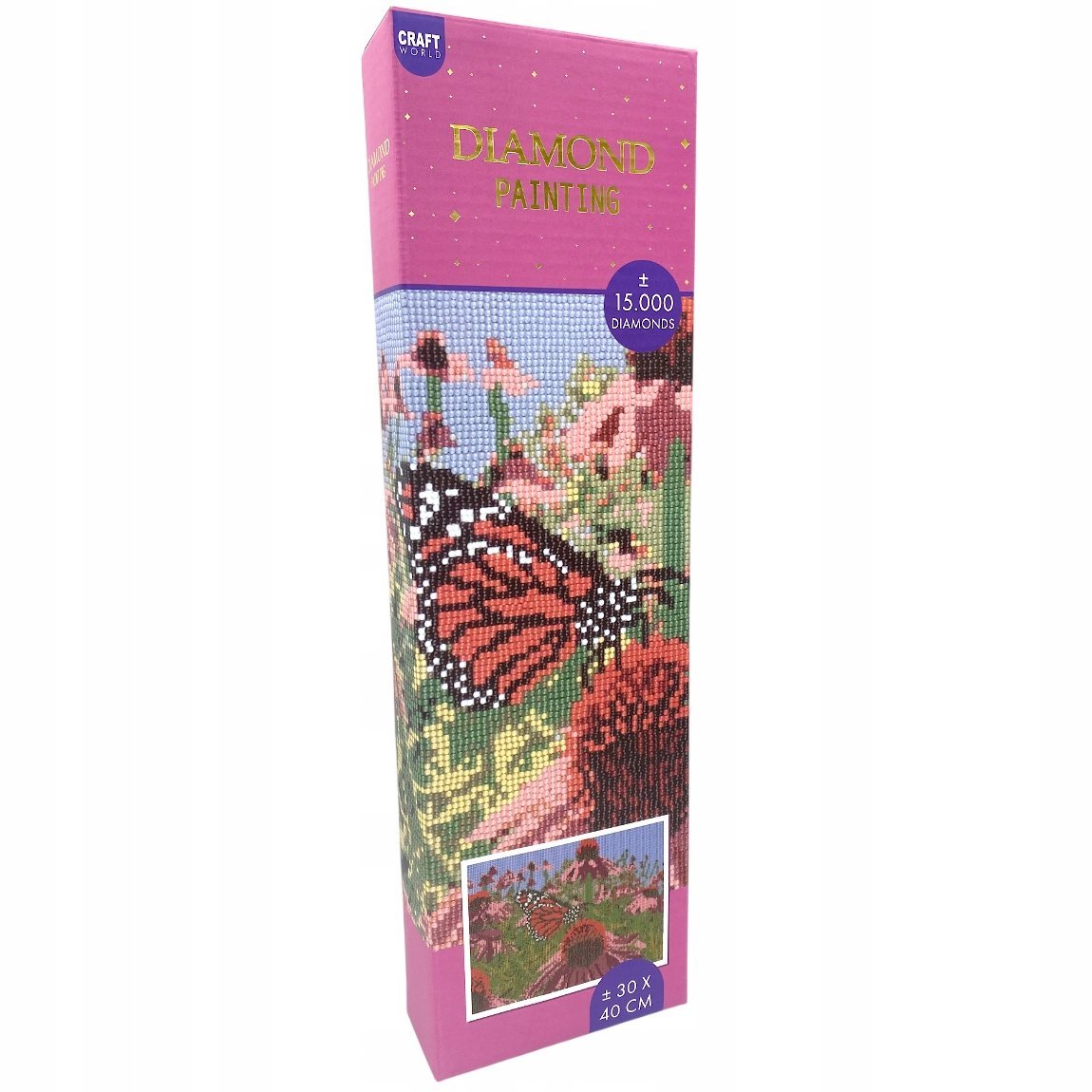 Craft World Malowanie diamentami MOTYL 30x40cm 15000el.