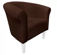 Fotele - D2.Design ATOS Fotel Milo brązowy nogi 20 białe - miniaturka - grafika 1