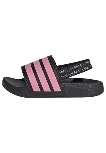 adidas Uniseks - niemowlęta ADILETTE ESTRAP SLIDES INFANTS, core black/bliss pink/core black, 24 EU