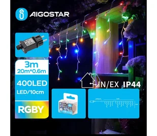 Aigostar - LED Zewnętrzny łańcuch świąteczny 400xLED/8 funkcji 23x0,6m IP44 wielobarwny - Lampy ogrodowe - miniaturka - grafika 1