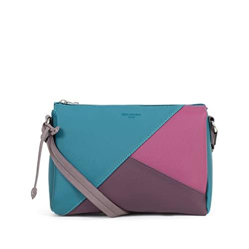 Hexagona Damska kolekcja Graphic Paris Graphics – niebieski benzynowy – Crossbody – torebka na ramię – mała torba, petrol/wielokolorowa, dł.: 24 x wys.: 16 x P: 9 cm