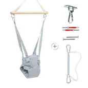 Fotele i pufy dla dzieci - Huśtawka dla niemowląt Skoczek jasnoszara Fotelik bujany - miniaturka - grafika 1