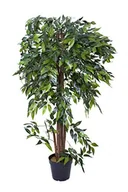 Sztuczne drzewka - GreenBrokers Sztuczna figa do płaczącej wysokiej jakości sztuczny Ficus 120 cm roślina doniczkowa - miniaturka - grafika 1