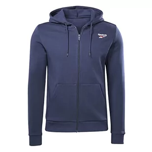 Reebok Męska bluza z kapturem z logo po lewej stronie, Vector Navy, L, Vector Navy, L - Bluzy męskie - miniaturka - grafika 1