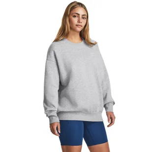Damska bluza dresowa nierozpinana bez kaptura Under Armour UA Icon Fleece OS Crew - szara - Bluzy damskie - miniaturka - grafika 1