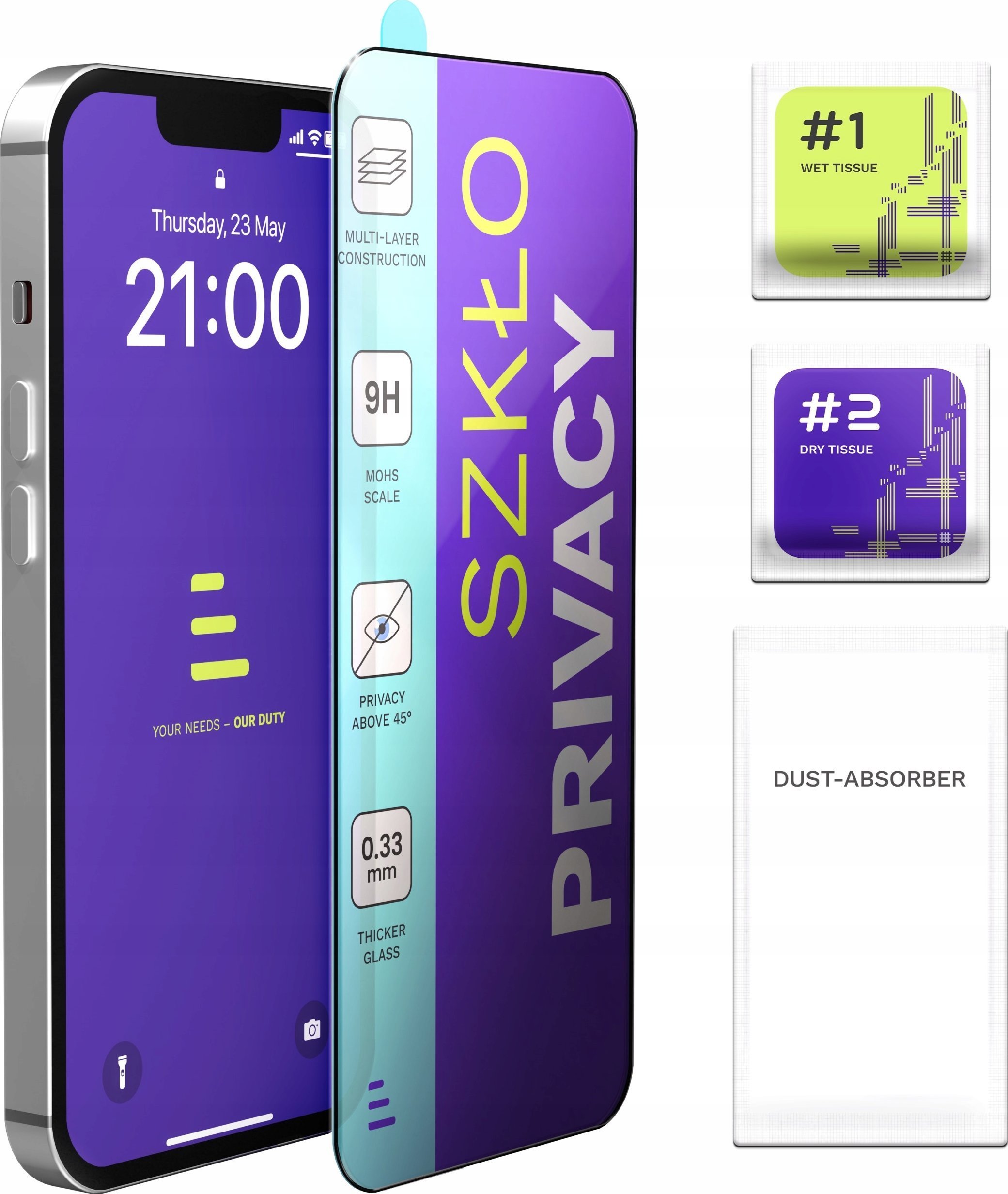 Szkło Hartowane Prywatyzujące Do Xiaomi Redmi Note 14 Pro Plus 9H, 5D